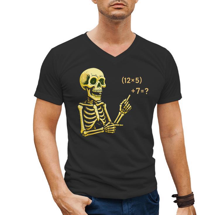 Halloween Teacher Six Seven 6 7 Skeleton Spooky Costume Men's V-Neck T-Shirt