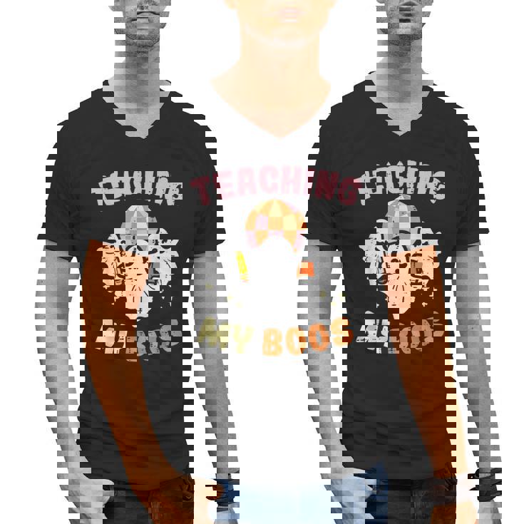 Halloween Teacher Teaching My Boos Costume Teacher Men Women Men&#x27;s V-Neck T-Shirt