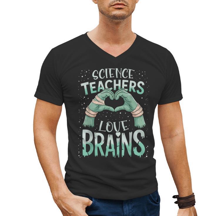Halloween Teacher Tshirts Science Teachers Love Brains Men's V-Neck T-Shirt