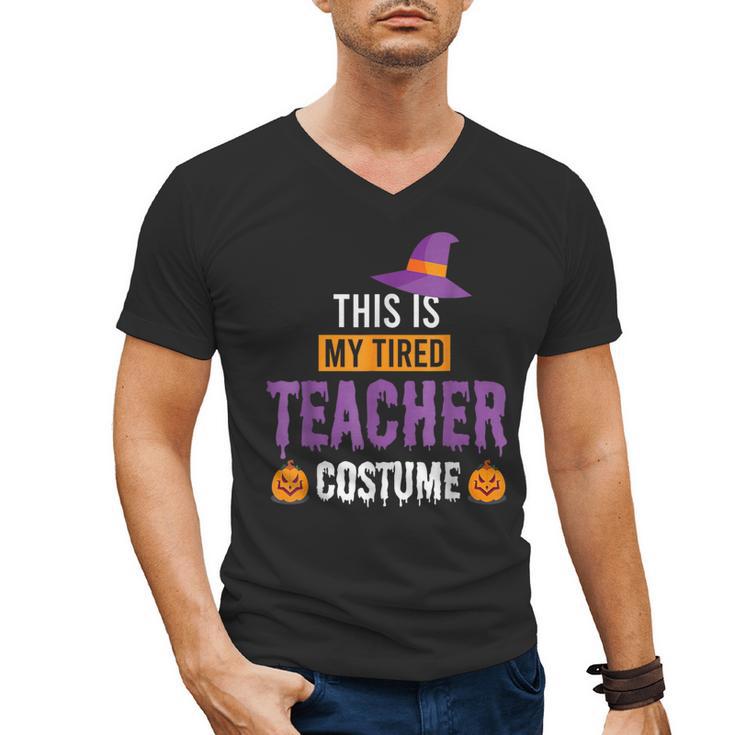 Halloween Teachers This Is My Tired Teacher Costume Men's V-Neck T-Shirt