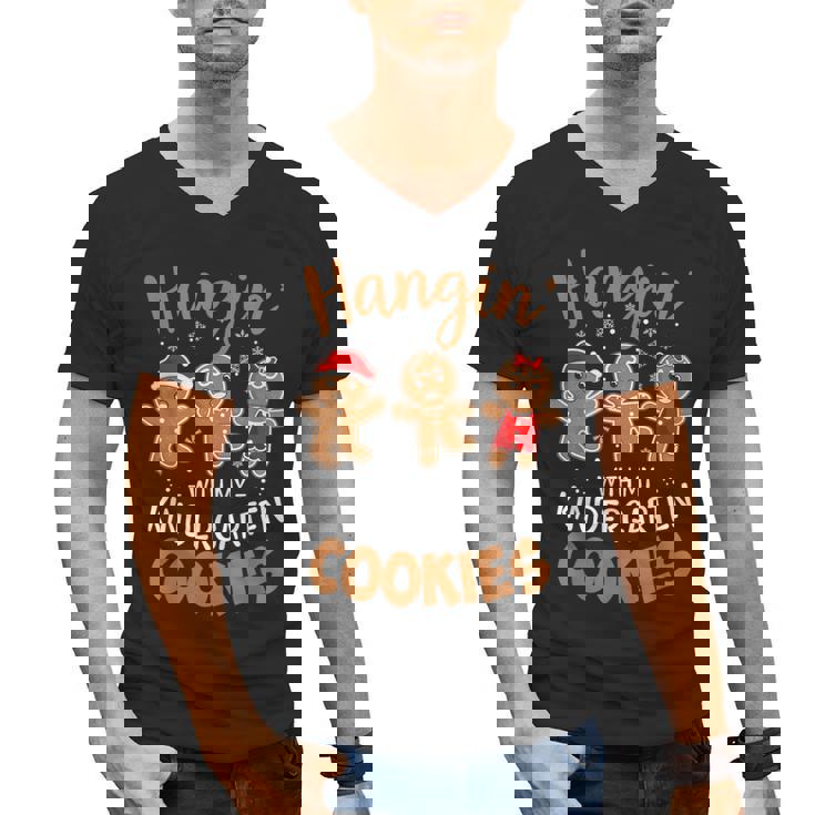 Hangin My Kindergarten Cookie Gingerbread Christmas Teacher For Men Women Kids Men&#x27;s V-Neck T-Shirt