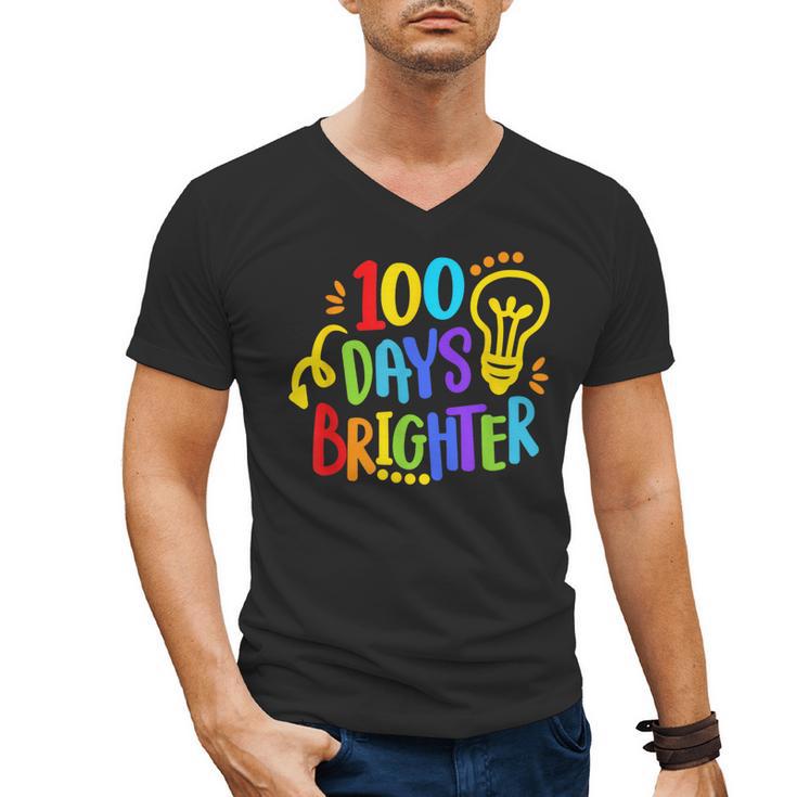Happy 100th Day Of School 100 Days Brighter Girls Teacher Men's V-Neck T-Shirt