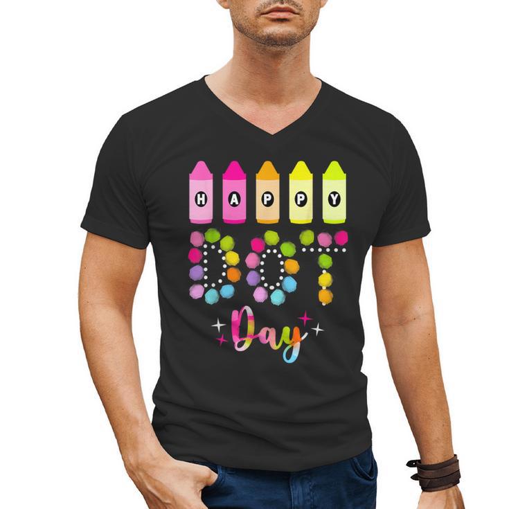 Happy Dot Day 2025 Teacher Kids Girls Colorful Polka Dot Day Men's V-Neck T-Shirt