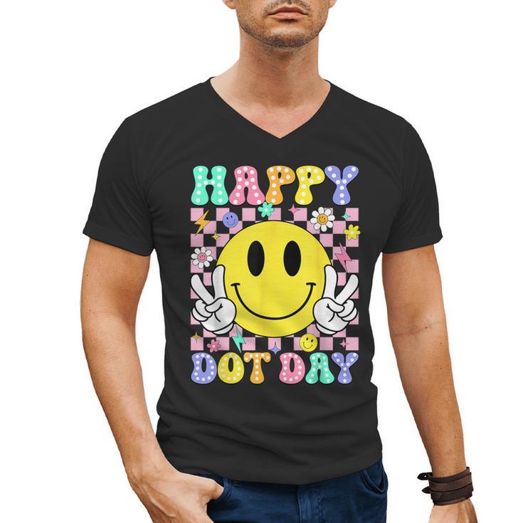Happy Dot Day Shirts Teacher Student Girls Kids Smile Face Men's V-Neck T-Shirt