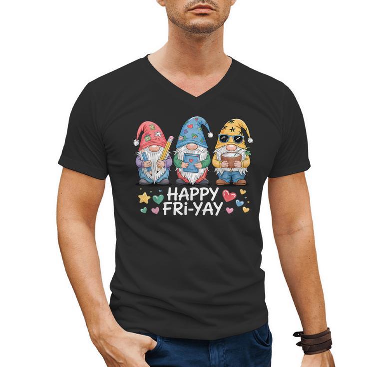 Happy Fri-Yay Teacher Fry Yay Friday Weekend Fri-Yay Men's V-Neck T-Shirt