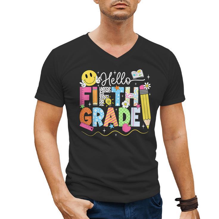 Hello Fifth Grade Team 5th Grade Back To School Teacher Kids Men's V-Neck T-Shirt