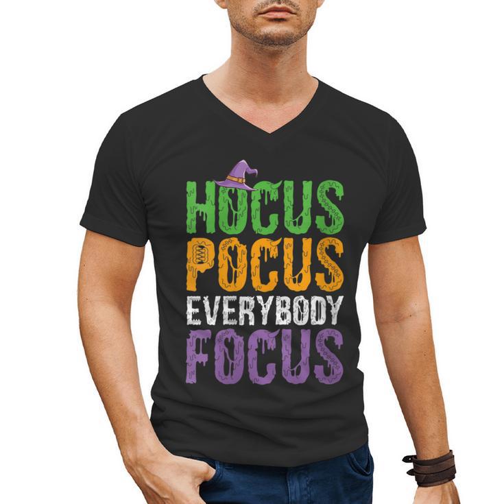 Hocus Pocus Everybody Focus Teacher Halloween Men's V-Neck T-Shirt