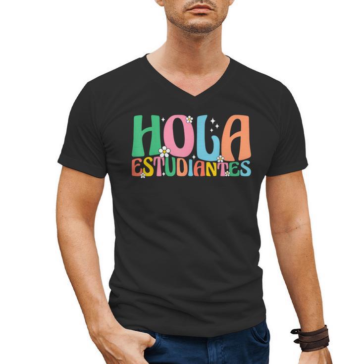 Hola Estudiantes Maestra Back To School Spanish Teacher Men's V-Neck T-Shirt
