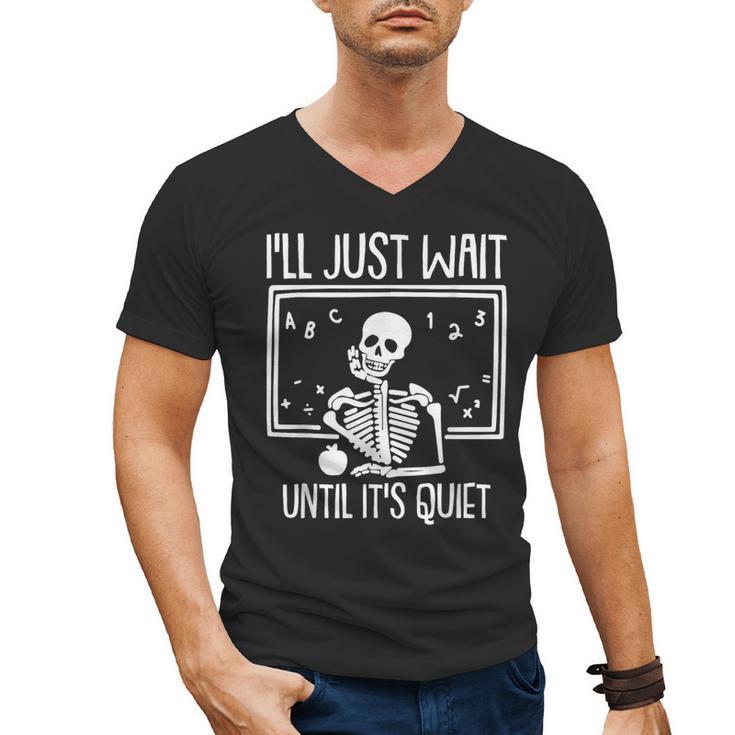 Ill Just Wait Until Its Quiet Teacher Lazy Halloween Costume Men's V-Neck T-Shirt, trending gift