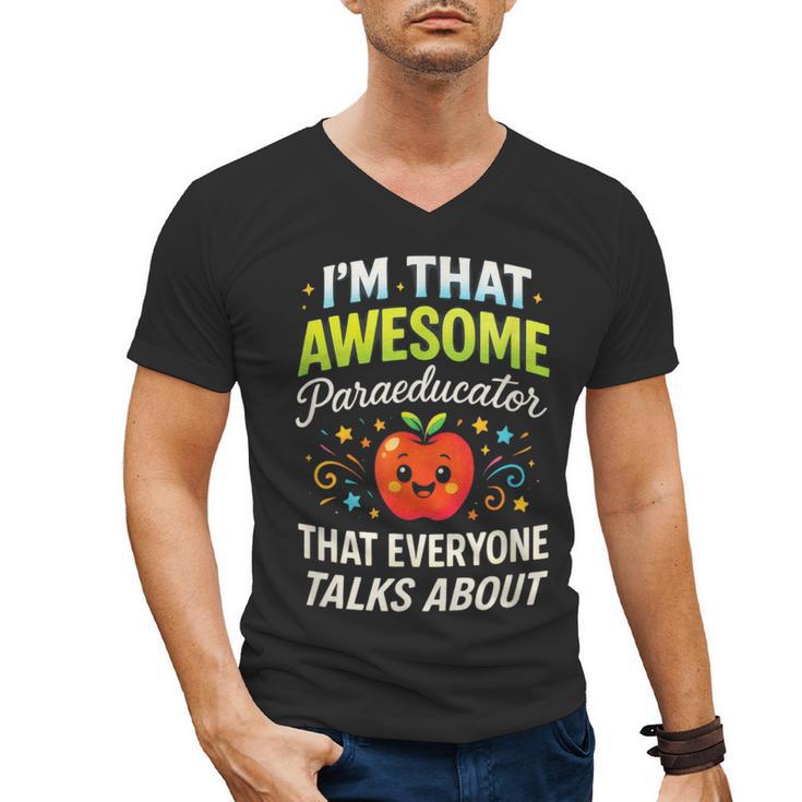 I'm That Awesome Paraeducator Teacher Men's V-Neck T-Shirt, trending gift