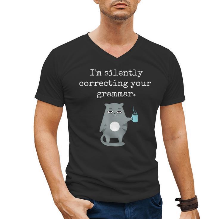 I'm Silently Correcting Your Grammar Sarcastic Teacher For Men Women Kids Men's V-Neck T-Shirt, trending gift I'm Silently Correcting Your Grammar Sarcastic Teacher For Men Women Kids Men's V-Neck T-Shirt, trending gift