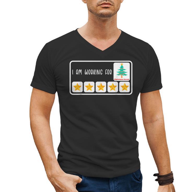 I'm Working For Christmas Break 5 Star Winter Teacher Stars Men's V-Neck T-Shirt, trending gift I'm Working For Christmas Break 5 Star Winter Teacher Stars Men's V-Neck T-Shirt, trending gift