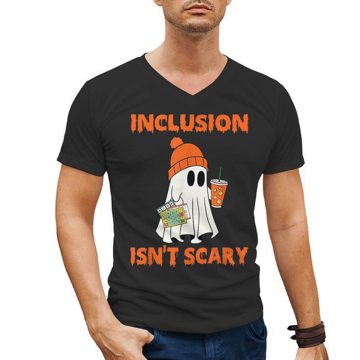 Inclusion Isn't Scary Shirt Halloween SLP Sped Teacher Men's V-Neck T-Shirt