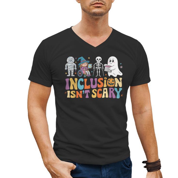Inclusion Isn't Scary SLP Halloween Sped Teacher Men's V-Neck T-Shirt