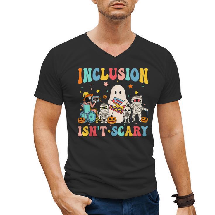 Inclusion Isn't Scary SLP Halloween Sped Teacher Therapy Men's V-Neck T-Shirt