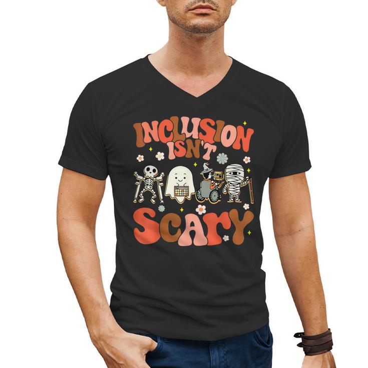 Inclusion Isn't Scary SLP Sped Teacher Halloween Men's V-Neck T-Shirt