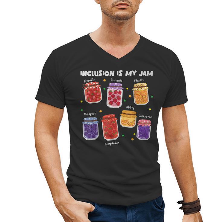 Inclusion Is My Jam Special Education Teacher Para Autism Men's V-Neck T-Shirt