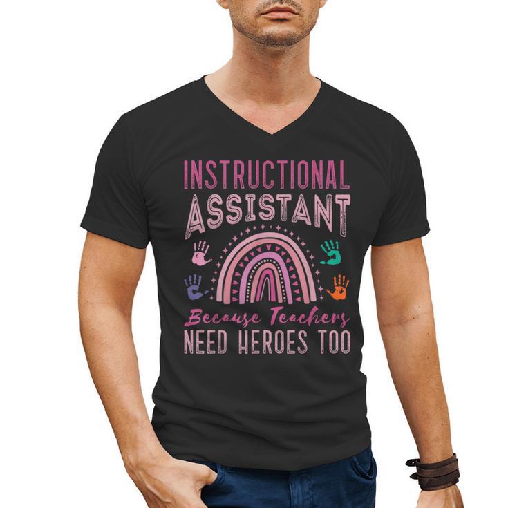 Instructional Assistant Because Teacher Need Hero Learning Men's V-Neck T-Shirt