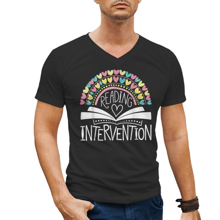 Intervention Teacher Reading Intervention Men's V-Neck T-Shirt