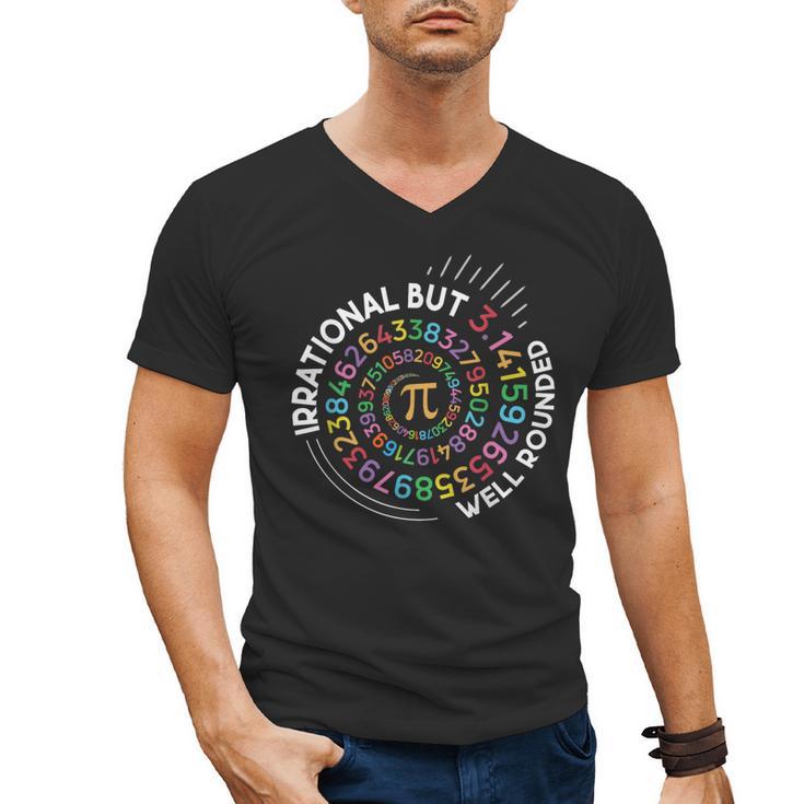 Irrational But Well Rounded Pi Day Math Teacher Student Geek Men's V-Neck T-Shirt