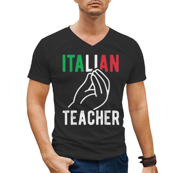 Italian Teacher Italy Italia Back To School First Day Men's V-Neck T-Shirt