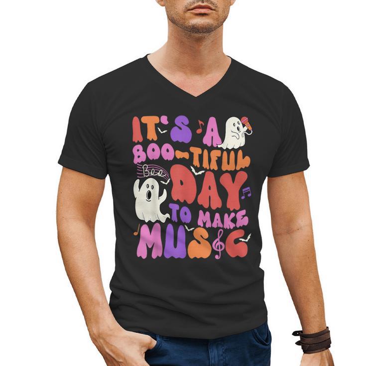It's a Bootiful Day To Make Music Halloween Music Teacher Men's V-Neck T-Shirt