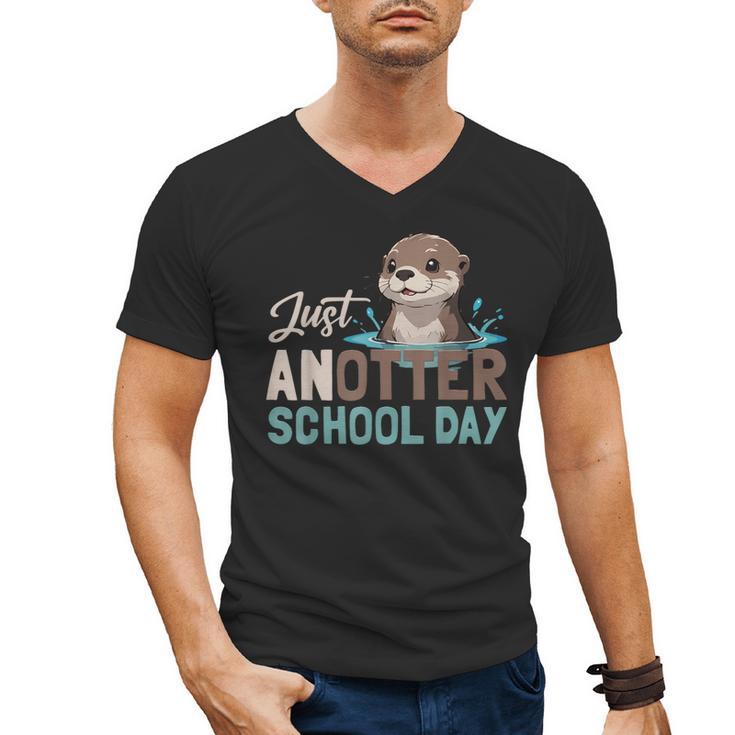 Just Anotter School Day Cute Otter Lover Teacher Student Men's V-Neck T-Shirt