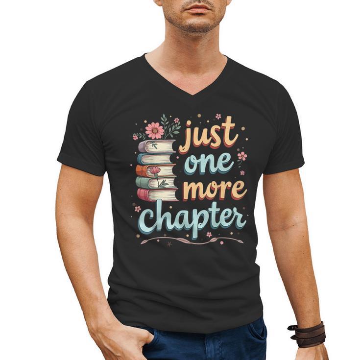 Just One More Chapter Book Reading Floral Teacher Book Lover Men's V-Neck T-Shirt, trending gift Just One More Chapter Book Reading Floral Teacher Book Lover Men's V-Neck T-Shirt, trending gift
