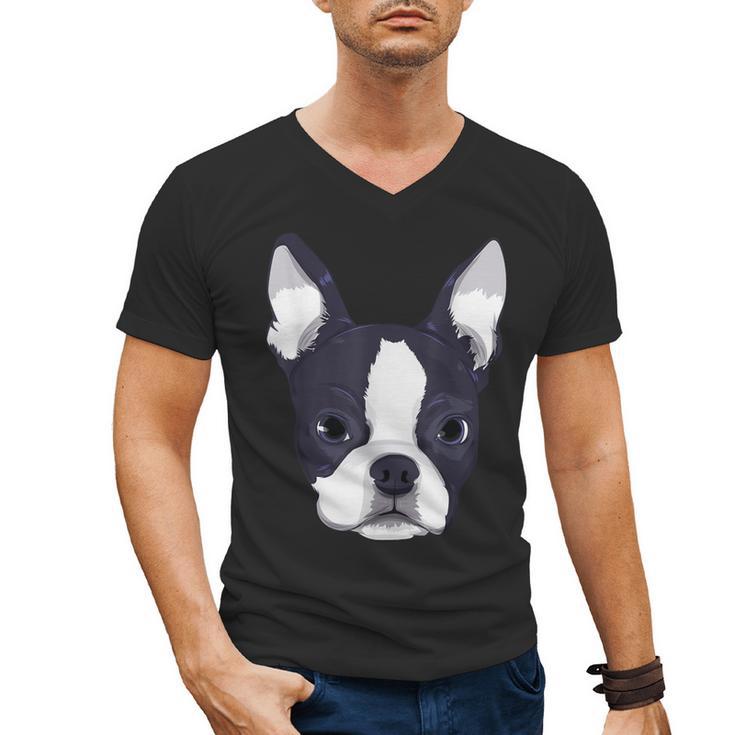 Kids Boston Terrier Dog For Women And Girls Men's V-Neck T-Shirt