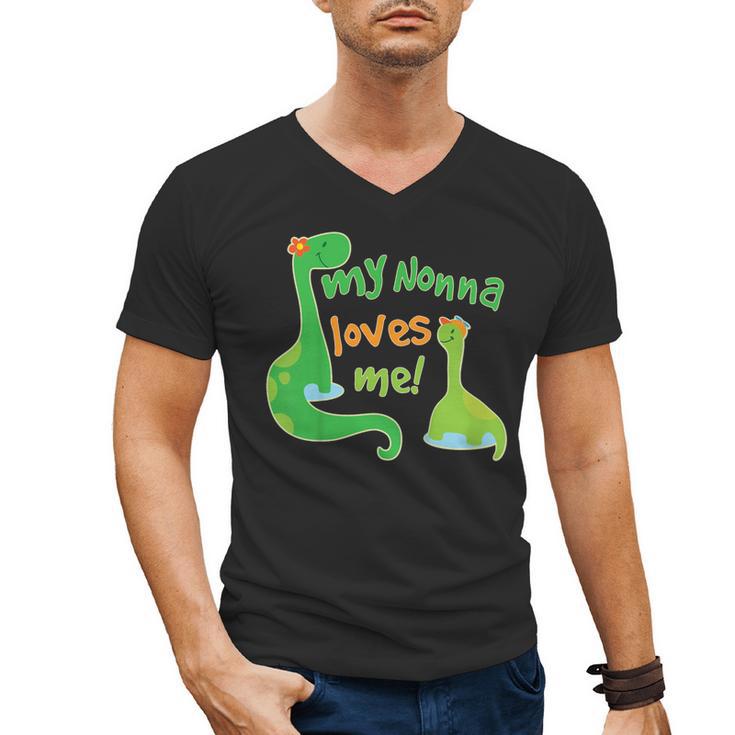Kids My Nonna Loves Me Dinosaur Grandson Men's V-Neck T-Shirt