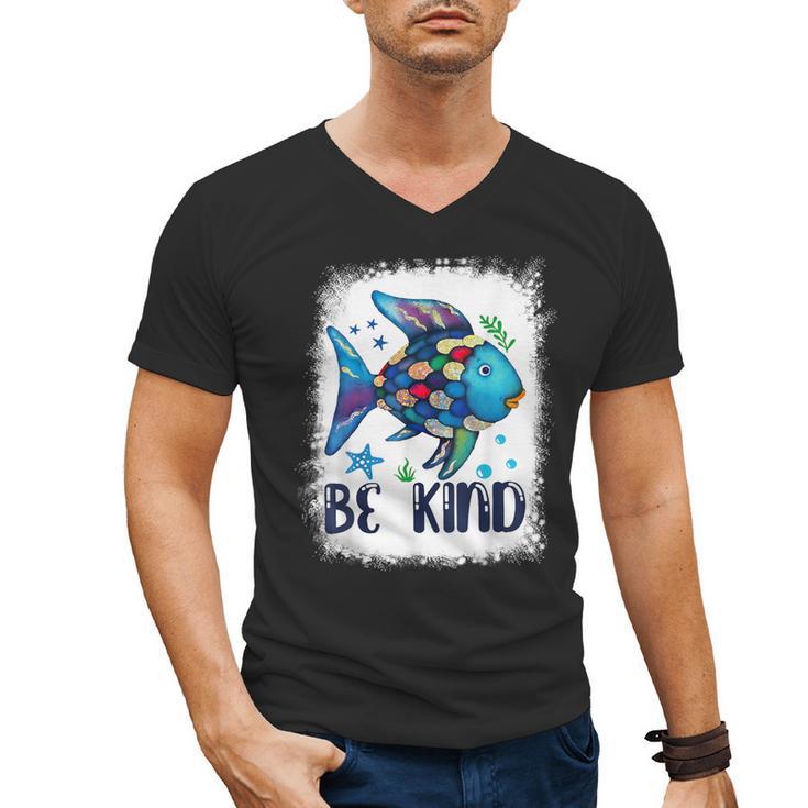 Be Kind Rainbow Fish Teacher Life Back To School Teaching Men Women Men's V-Neck T-Shirt