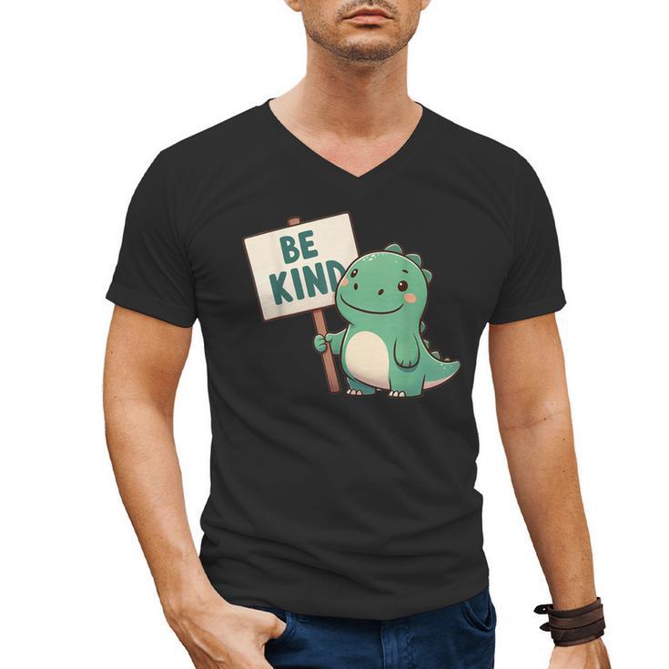 Be Kind Teacher Anti-Bullying Dino Kindness Women Men Boys Men's V-Neck T-Shirt