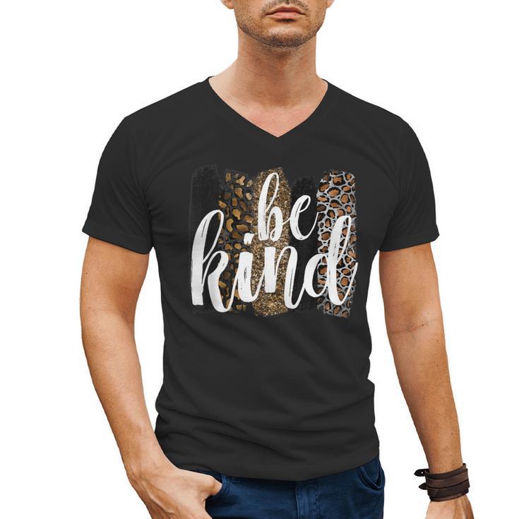Be Kind Women Inspirational Teacher Animal Print Men's V-Neck T-Shirt