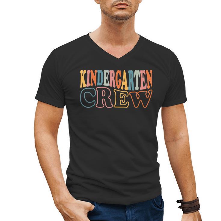 Kinder Crew Kindergarten Teacher First 1st Day Of School Men's V-Neck T-Shirt