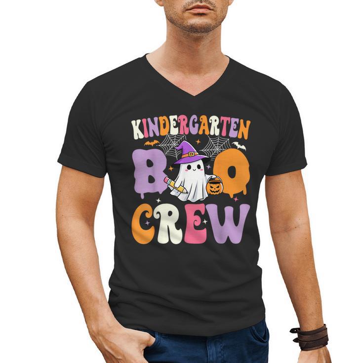 Kindergarten Boo Crew Spooky Kindergarten Halloween Teacher Men's V-Neck T-Shirt