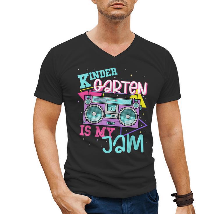Kindergarten Is My Jam Cute Teacher Shirt 80's 90's Styl Men's V-Neck T-Shirt, trending gift Kindergarten Is My Jam Cute Teacher Shirt 80's 90's Styl Men's V-Neck T-Shirt, trending gift