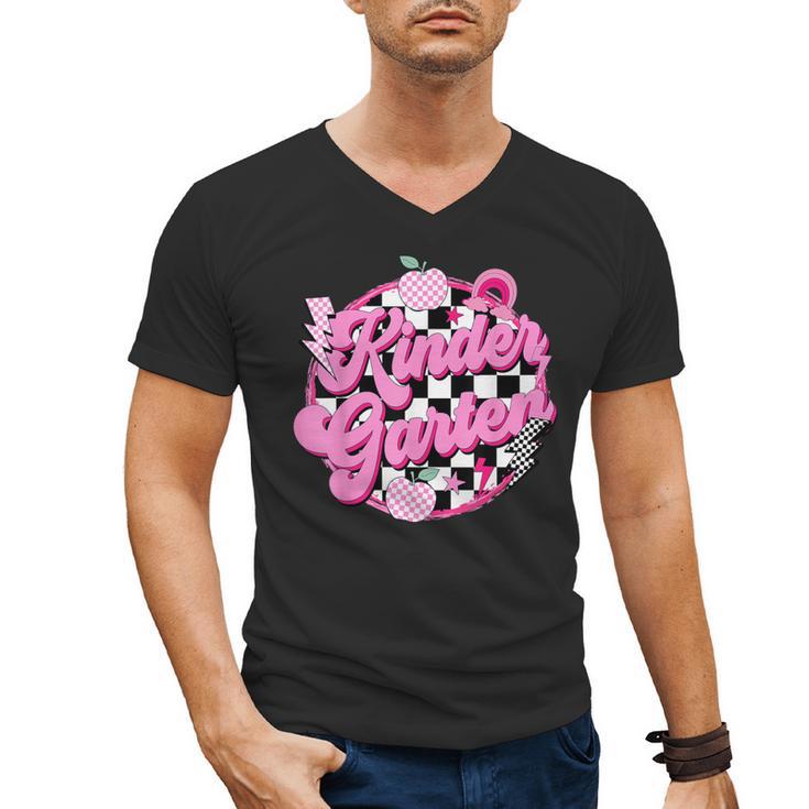 Kindergarten Teacher Women Checkered First Day Of School Men's V-Neck T-Shirt