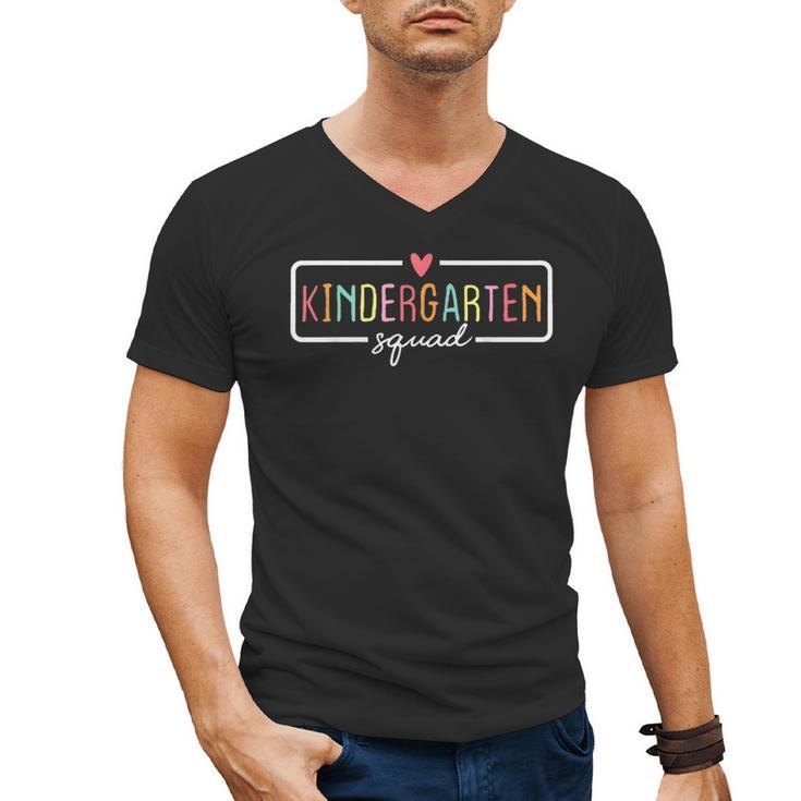 Kindergarten Team Crew Kinder Squad Back To School Teacher Men's V-Neck T-Shirt