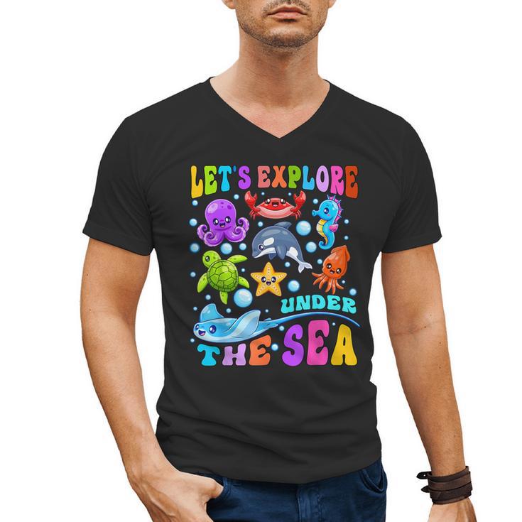 Let's Explore Under The Sea Back To School Student Teacher Men's V-Neck T-Shirt