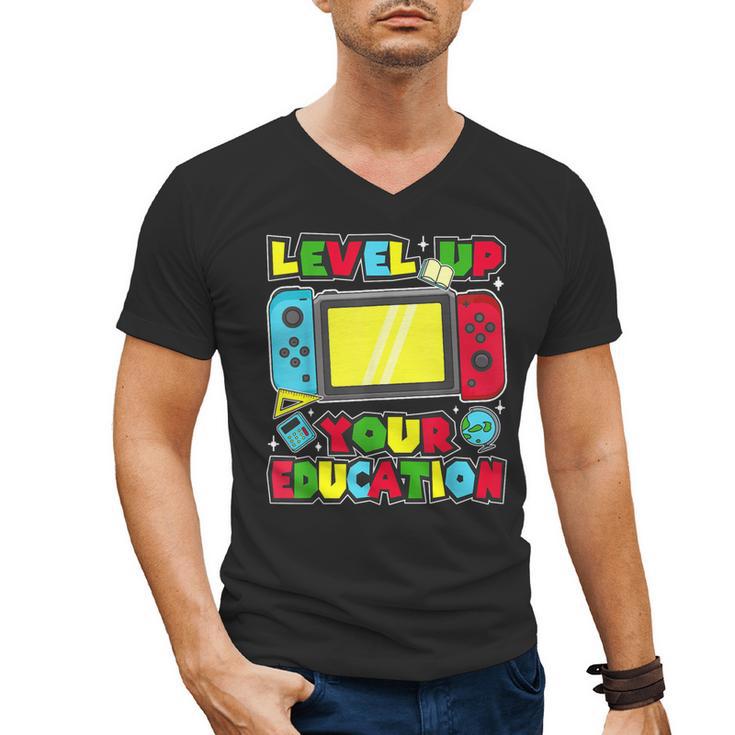 Level Up Your Education Gaming Inspired Teacher Gamers Men's V-Neck T-Shirt