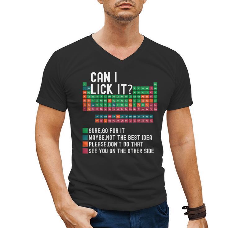Can I Lick It Periodic Table Science Teacher Chemistry Men's V-Neck T-Shirt