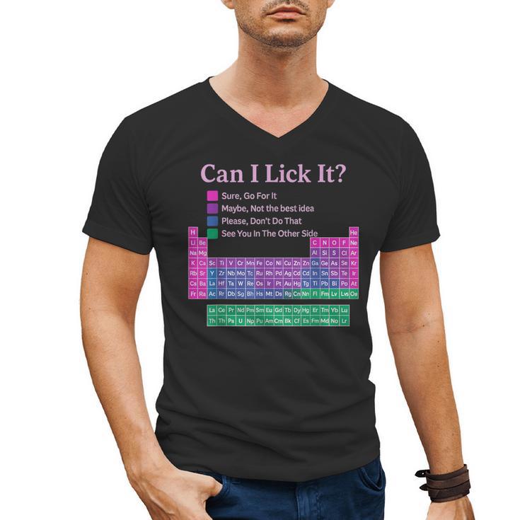 Can I Lick It Periodic Table Teacher Student Kids Men's V-Neck T-Shirt