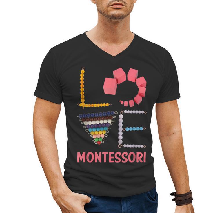 Love Montessori Education Math Teacher Men's V-Neck T-Shirt