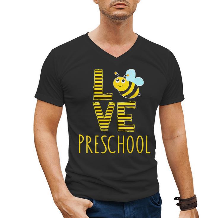 Love Preschool Back To School Yellow Bee Preschool Teacher For Men Women Girls Kids Men's V-Neck T-Shirt