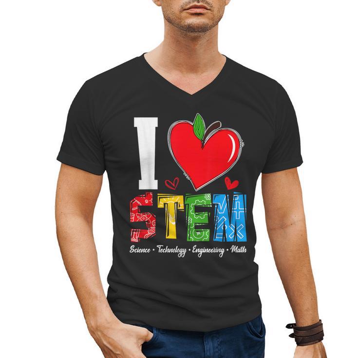 I Love STEM Student Teacher 1st Day Of School Back To School Men's V-Neck T-Shirt