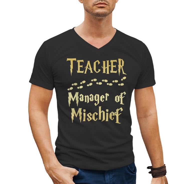 Magical Teacher Manager Of Mischief Birthday Family Party Men's V-Neck T-Shirt