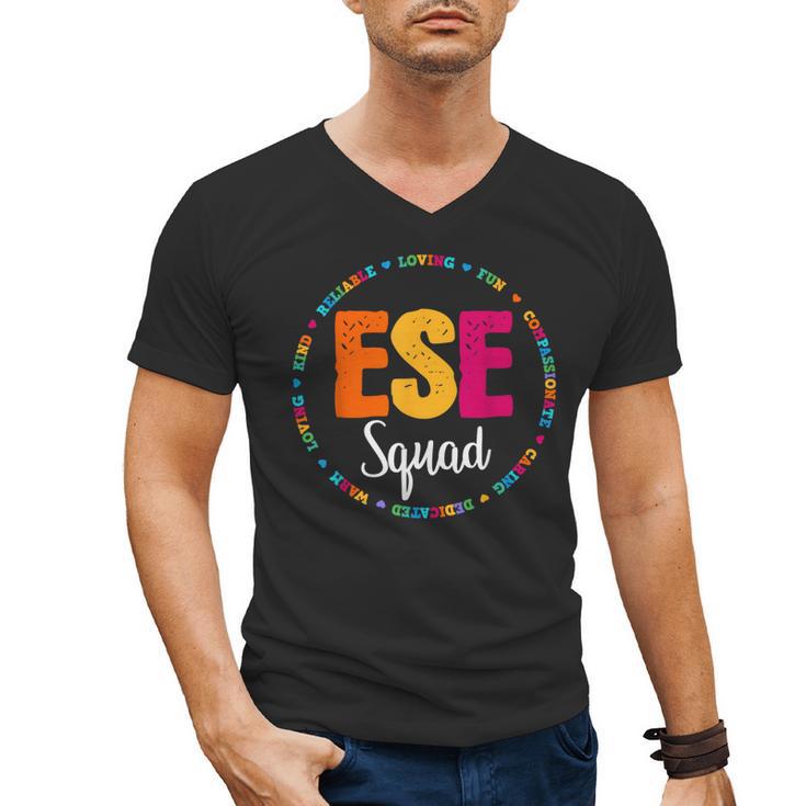 Matching ESE Squad First Last Day Team Teacher Student Tribe Men's V-Neck T-Shirt