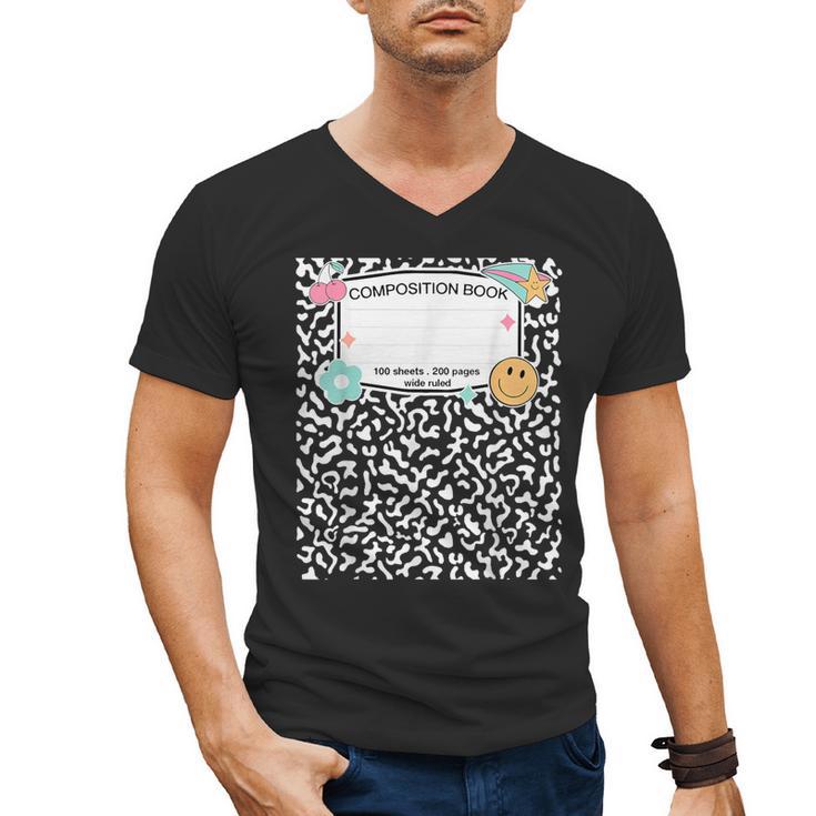 Matching Group Halloween Teacher Composition Book Notebook Men's V-Neck T-Shirt