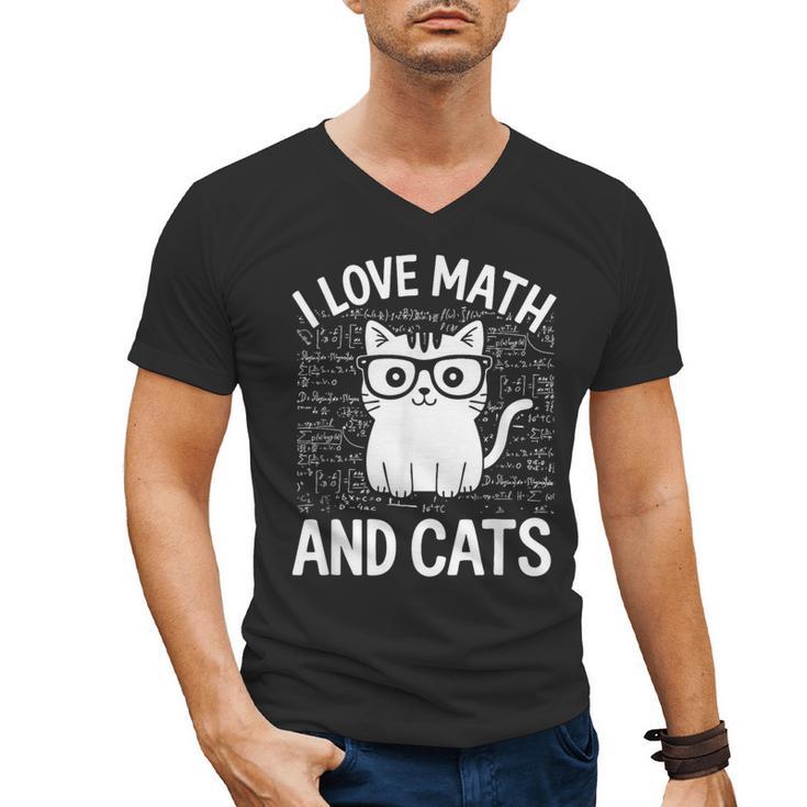 Math And Cats Apparel For Teachers Students Cat Lovers Men's V-Neck T-Shirt