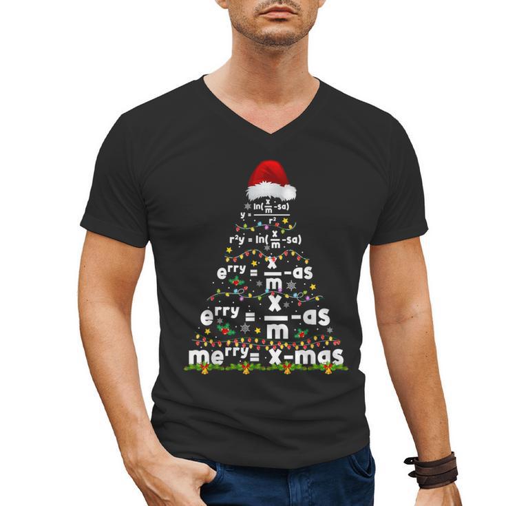 Math Equation Merry Xmas Season Teacher Christmas Tree Men's V-Neck T-Shirt